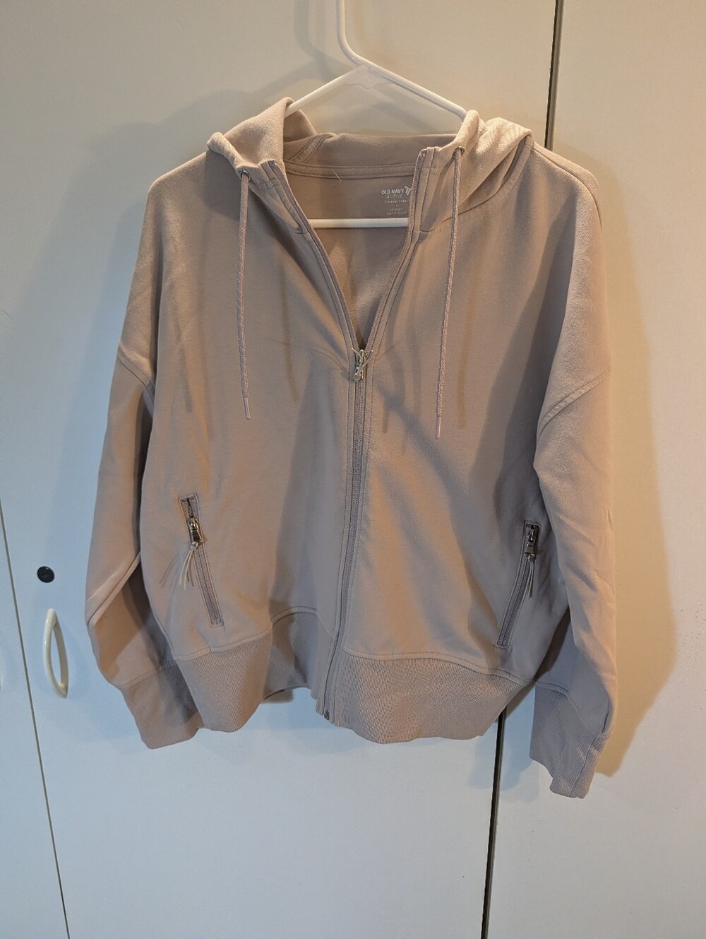 Old Navy set!! Woman's Large Taupe Zip-Up Hoodie Jacket And Joggers